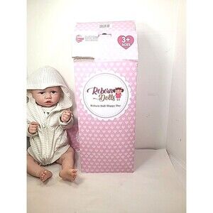 Reborn Dolls Realistic Baby 22" Boy Blonde Hair Brown Eyes